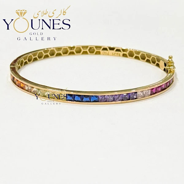 تصویر دوم النگو طلا باگت هفت رنگ